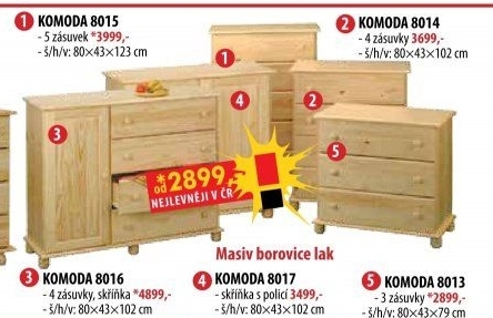 Prádelník 5 zásuvek 8015