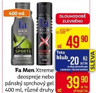 Deodorant sprej Xtreme Men Fa