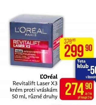 Krém pleťový proti vráskám Laser X3 Renew Revitalift L'Oréal