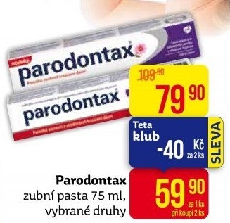 Pasty na zuby Parodontax