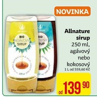 Agávový sirup Allnature