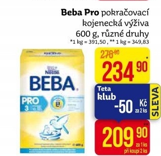 Mléčná výživa Pro Beba Nestlé