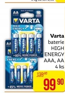 Baterie alkalické High Energy Varta