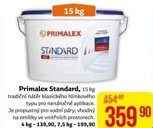 Bílá interiérová barva Standard Primalex