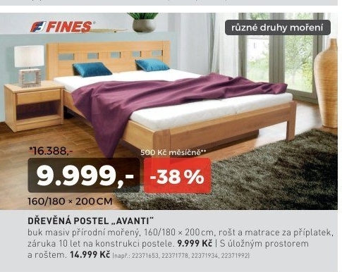 Dřevěná postel AVANTI