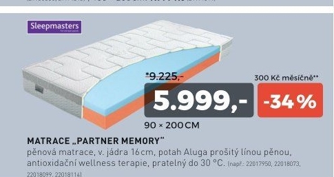 Matrace PARTNER MEMORY