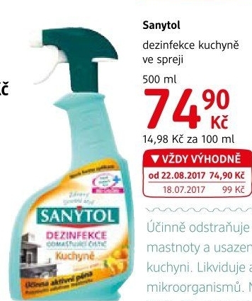 Dezinfekční čistič kuchyně Sanytol