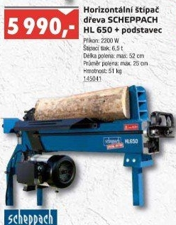 Štípač dřeva + podstavec HL 650 Scheppach
