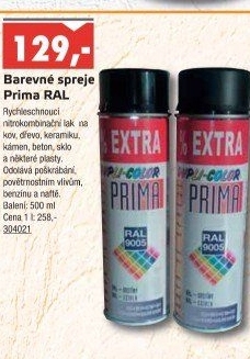 Rychleschnoucí lak Dupli-Color Prima Ral 9005
