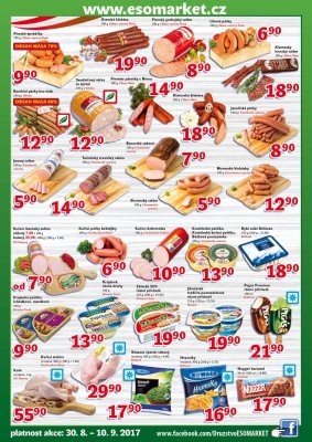 akční leták ESO MARKET 30.8.2017-10.9.2017