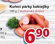 Párky kuřecí Koktejlky Vodňanské kuře