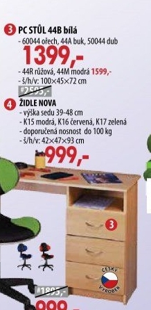 Psací stůl 44 bílá