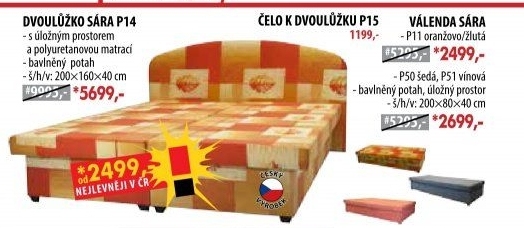Dvoulůžko SÁRA s úložným prostorem