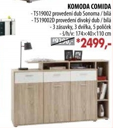 Komoda COMIDA 2 divoký dub/bílá
