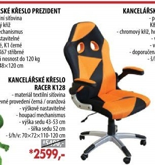 Kancelářské křeslo RACER ORANGE