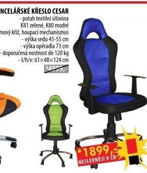 Kancelářské křeslo CESAR zelené K81
