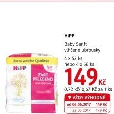 Vlhčené ubrousky dětské Baby Sanft Hipp