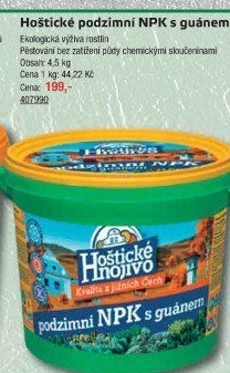 Podzimní hnojivo NPK s guánem Hoštické hnojivo