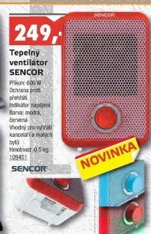 Teplovzdušný ventilátor Sencor SFH 6010BL