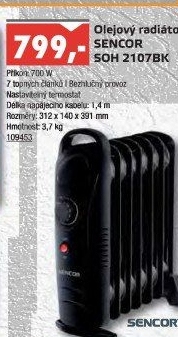 Olejový radiátor SOH 2107BK Sencor