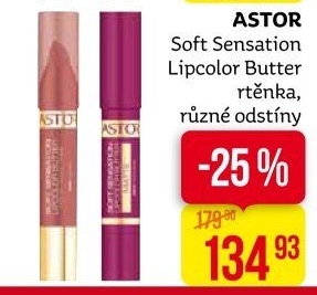 Rtěnka Lipcolor Butter Soft Sensation Astor