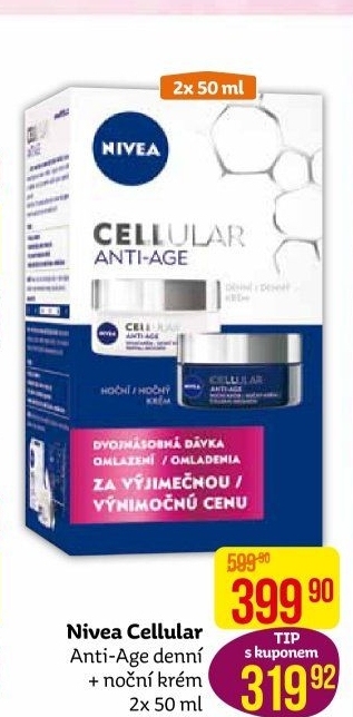 Balení krém denní a noční omlazující Anti-age Cellular Nivea