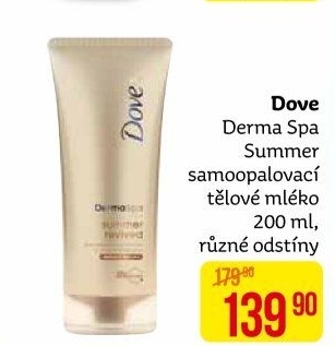 Tělové mléko tónovací DermaSpa Dove