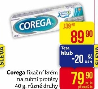 Fixační krém na zubní protézu Corega