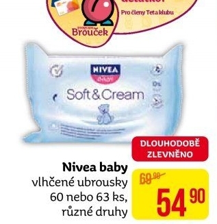 Vlhčené ubrousky dětské Nivea Baby