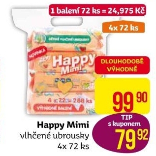 Vlhčené ubrousky dětské Happy Mimi