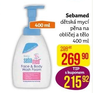 Pěnová koupel na obličej i tělo dětská Sebamed Baby