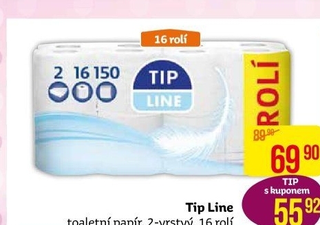 Toaletní papír 2vrstvý Tip Line