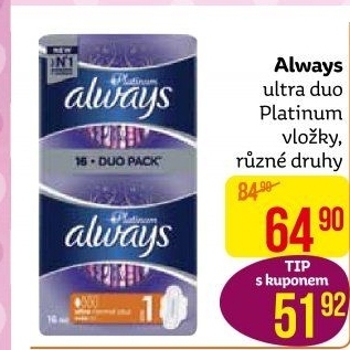 Dámské vložky Ultra Platinum Always