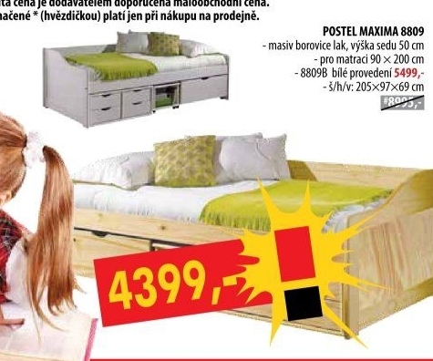 Jednolůžko se zásuvkami MAXIMA