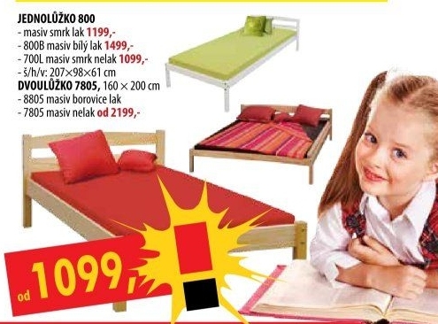 Jednolůžko 800 lakované