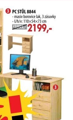 PC stůl 8844 lakovaný