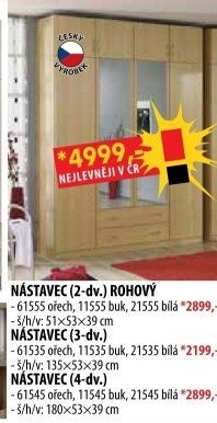 Nástavec rohový ESO 61555 ořech/bílá