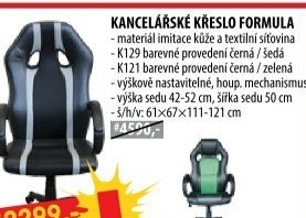 Kancelářské křeslo FORMULA GREY šedé