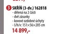 Skříň 3dveřová CORONA vosk 162818