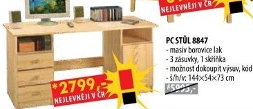 PC stůl 8847 lakovaný