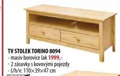 TV stolek 2 zásuvky TORINO