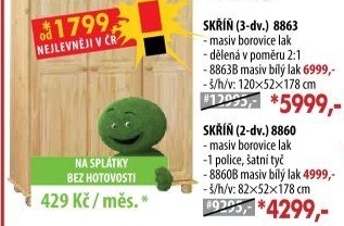 Skříň 3dveřová 8863 lakovaná