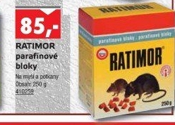 Parafínové bloky proti hlodavcům Ratimor