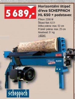Štípač dřeva + podstavec HL 650 Scheppach