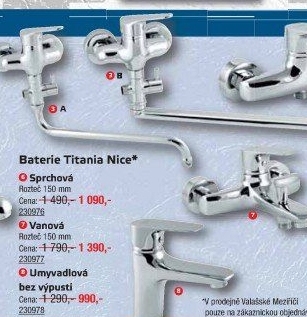 Sprchová baterie Titania Nice Novaservis