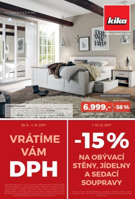 akční leták Kika nábytek 25.9.2017-15.10.2017
