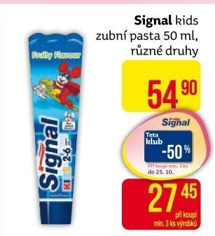 Pasta na zuby dětská Signal