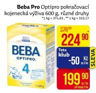 Mléčná výživa Beba Optipro Nestlé
