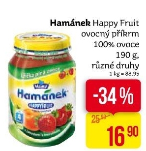 Přesnídávka ovocná Happy Fruit Hamánek