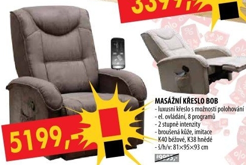 Masážní křeslo BOB béžová K40